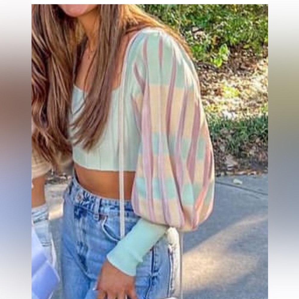 Zara balloon sleeve top